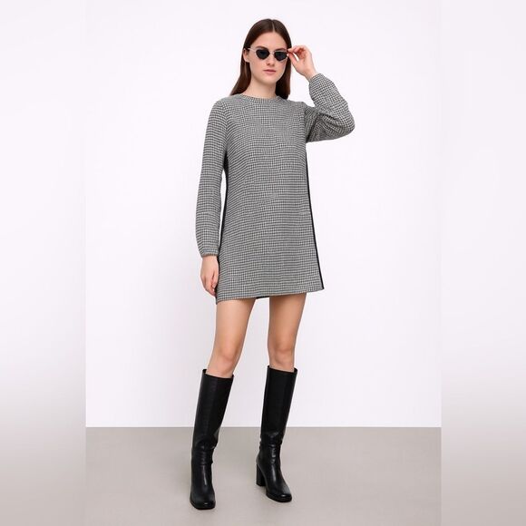 Zara Dresses & Skirts - Zara Trufacula Houndstooth black and white Size 6